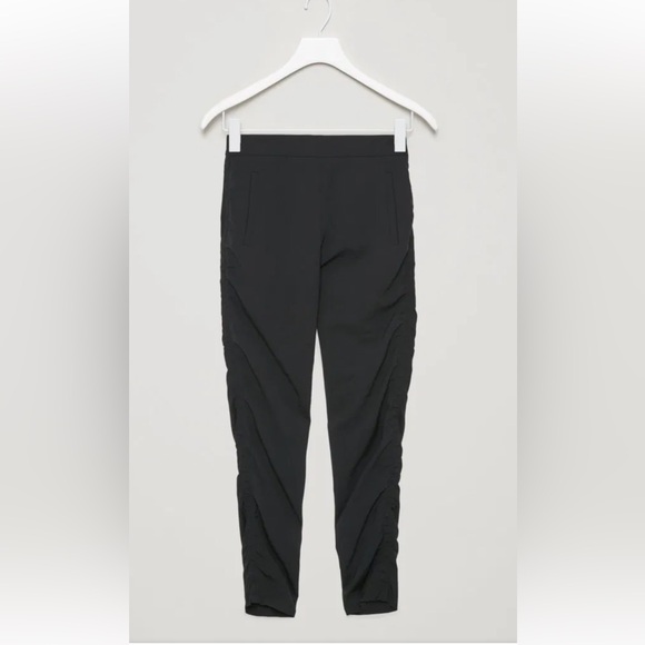 COS Pants with side rouching in black with back zip and pockets-Size 12 - Picture 1 of 12